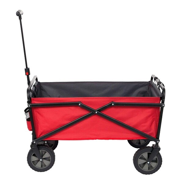 SEINA Manual 150 Pound Capacity Folding Steel Wagon Outdoor Garden Cart Gray for sale online 