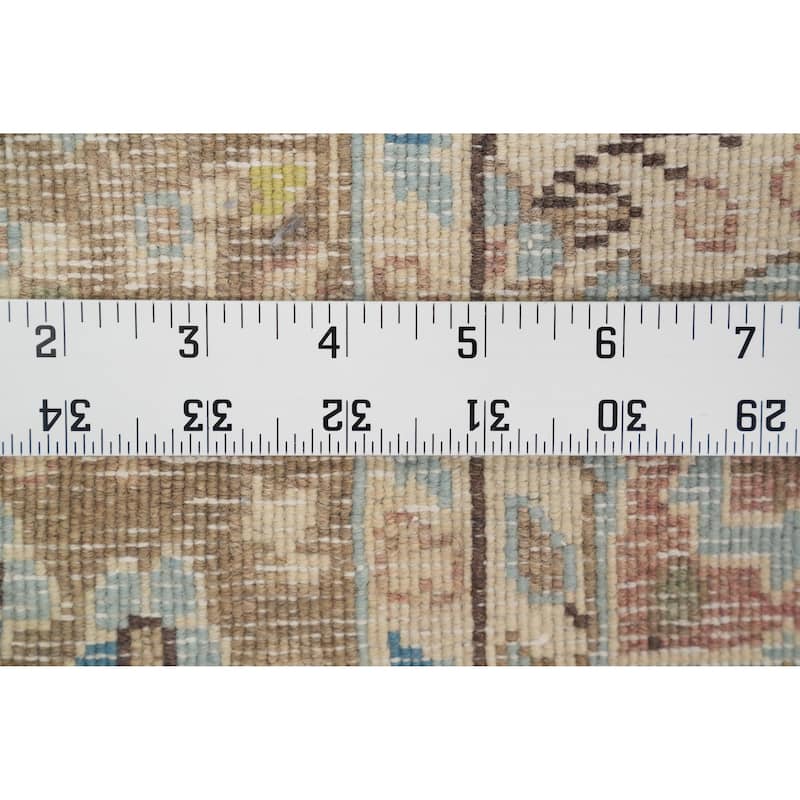 Hand Knotted Oriental 100% Wool Carpet Traditional Floral Green Kerman Area Rug - 4' 9'' X 2' 8''