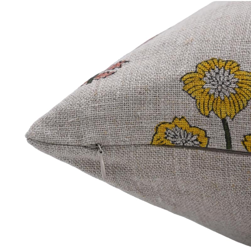 Fabdivine Linen Bohemian Block print pillow Cover