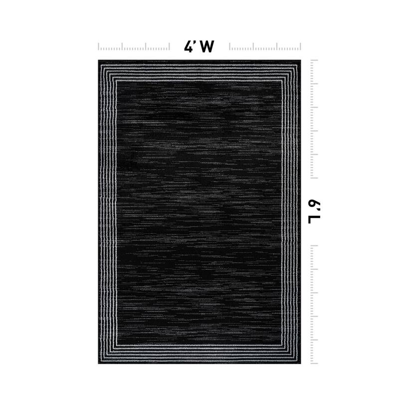 World Rug Gallery Modern Geometric Border Area Rug