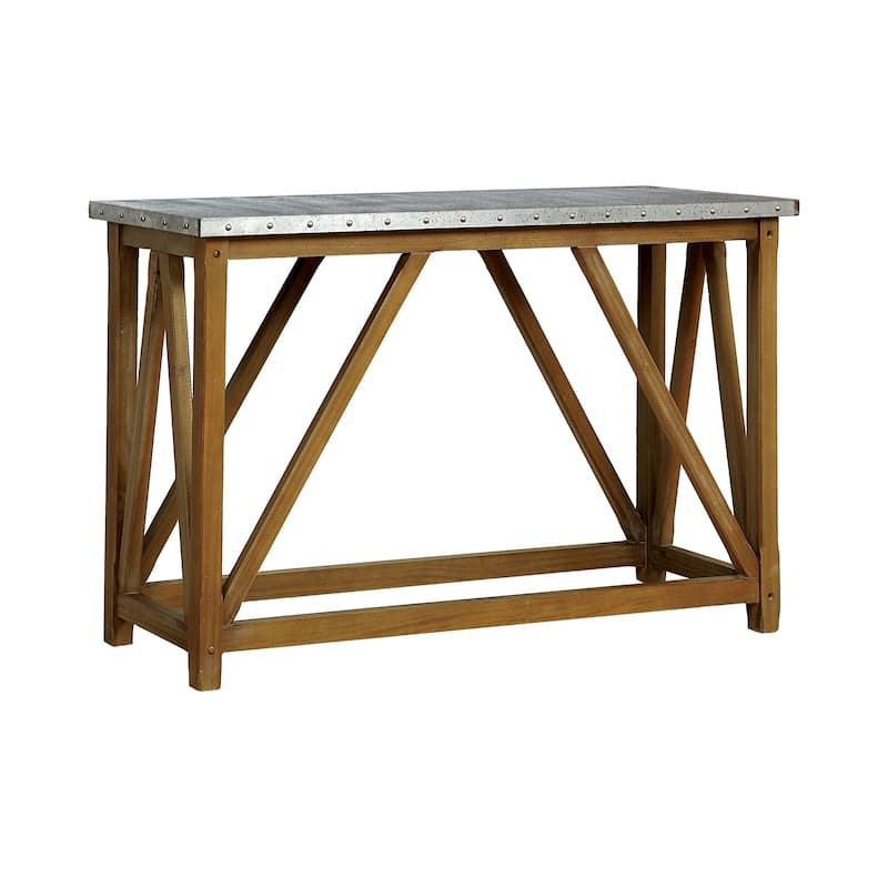 Furniture of America Gazy Urban Brown 49-inch Iron Top Sofa Table
