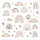 preview thumbnail 3 of 1, Cute Boho Rainbows and Clouds Wallpaper Peel and Stick