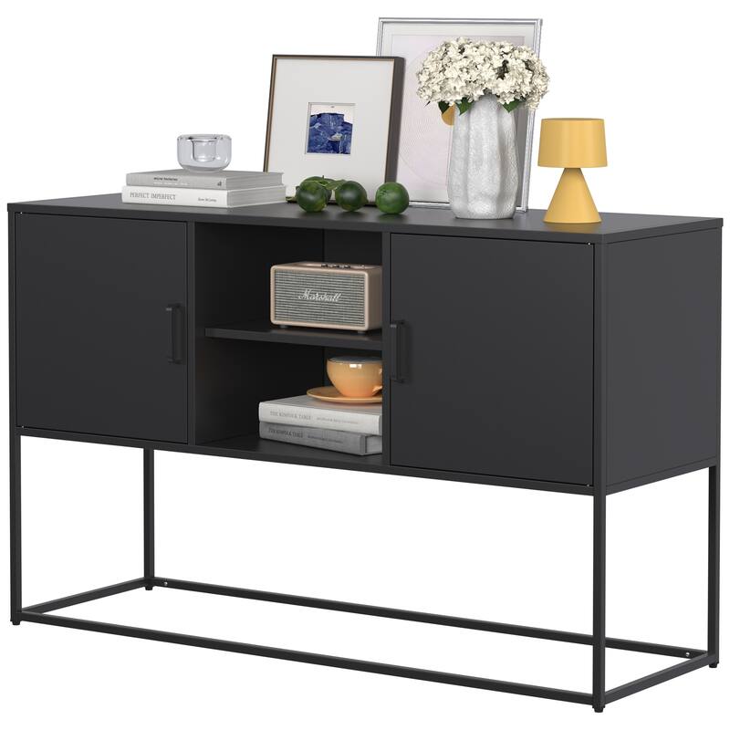 Modern Metal Sideboard Buffet with Plenty of Storage Space and Elegant Handles