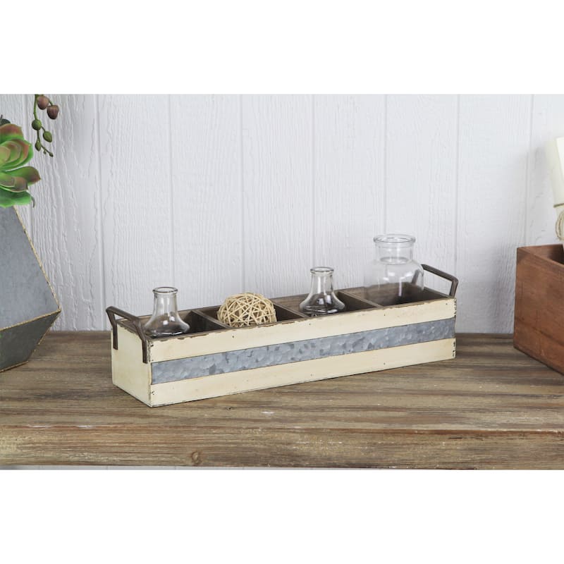 Brown Wooden 3 Slot Storage Caddy