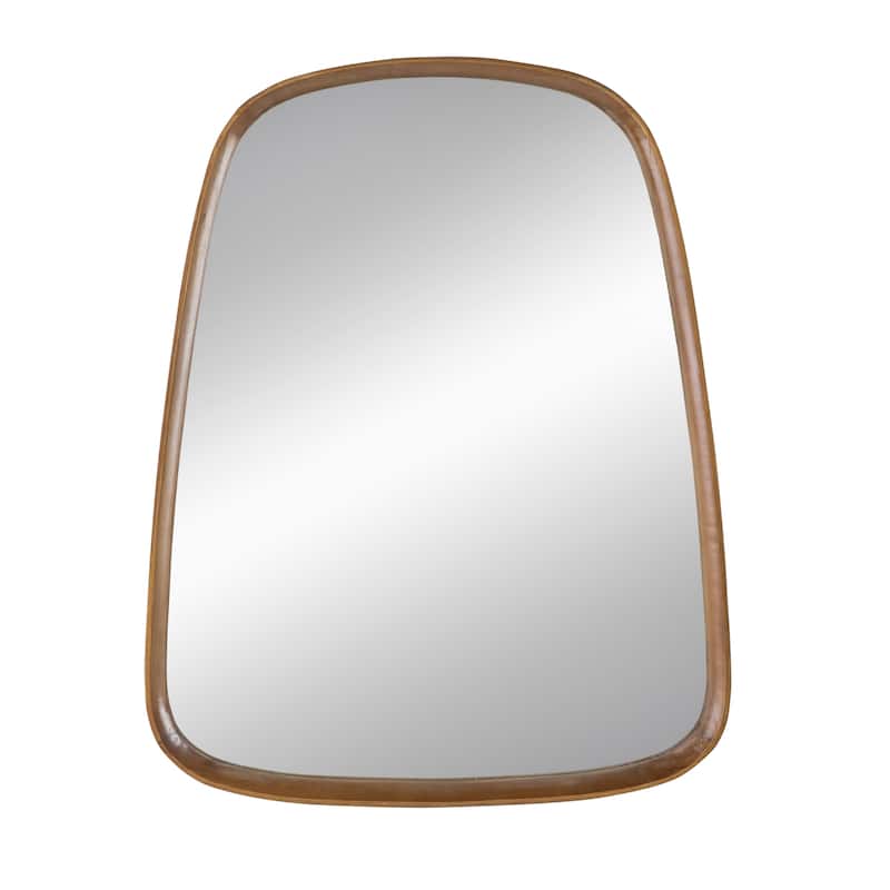 Irrgular Wall Mirror with Wood Frame
