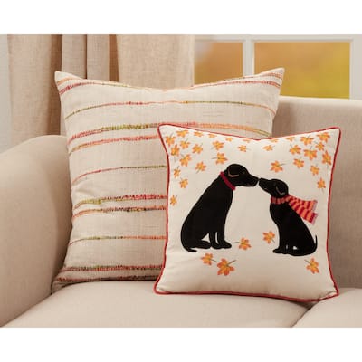 Throw Pillow With Puppy Love Design