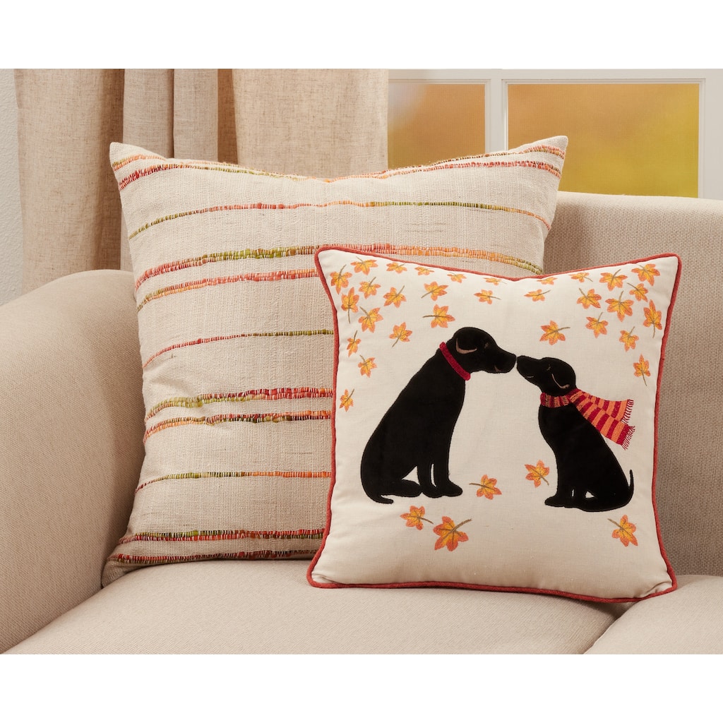Throw Pillow With Puppy Love Design