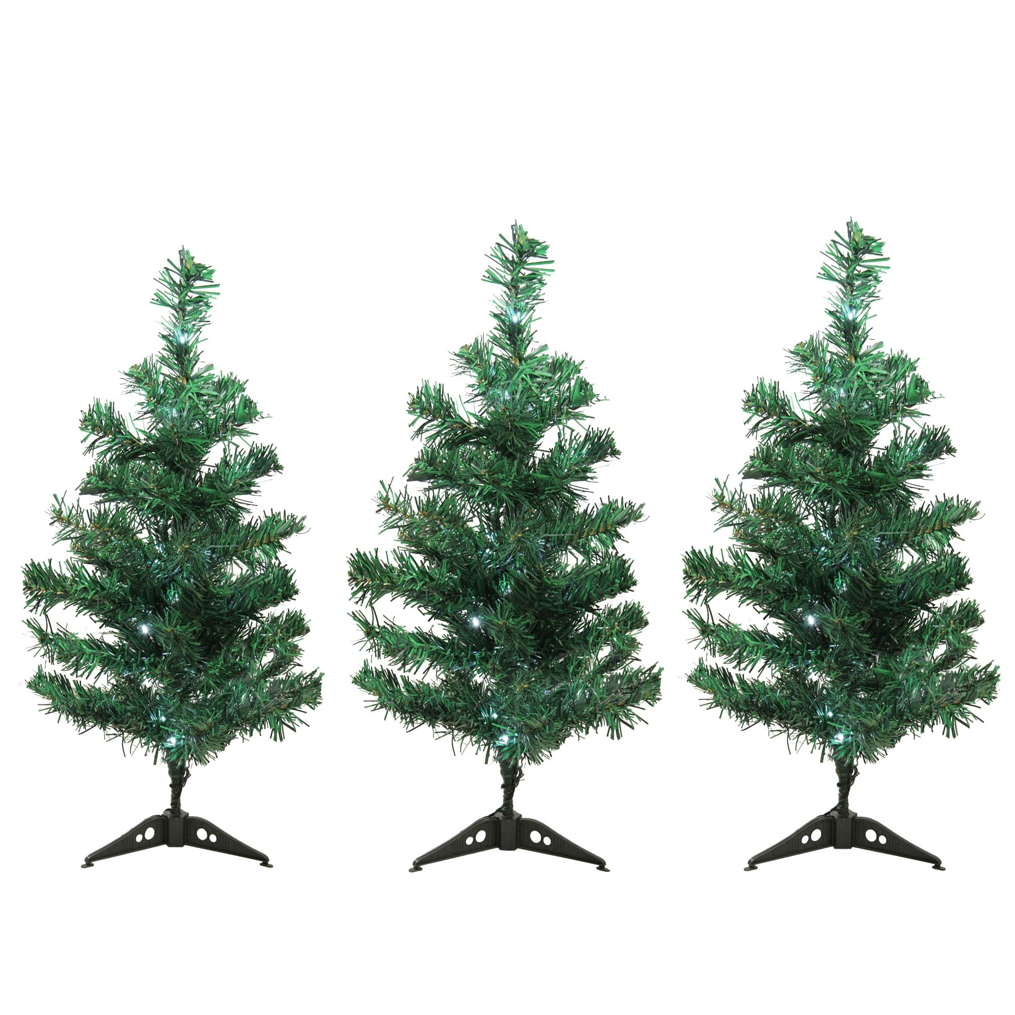 Set of 3 LED Lighted Christmas Tree Driveway or Pathway Markers Outdoor ...