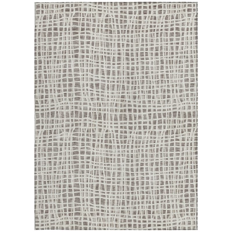 HomeRoots Striped Transitional Rectangle Outdoor Rug