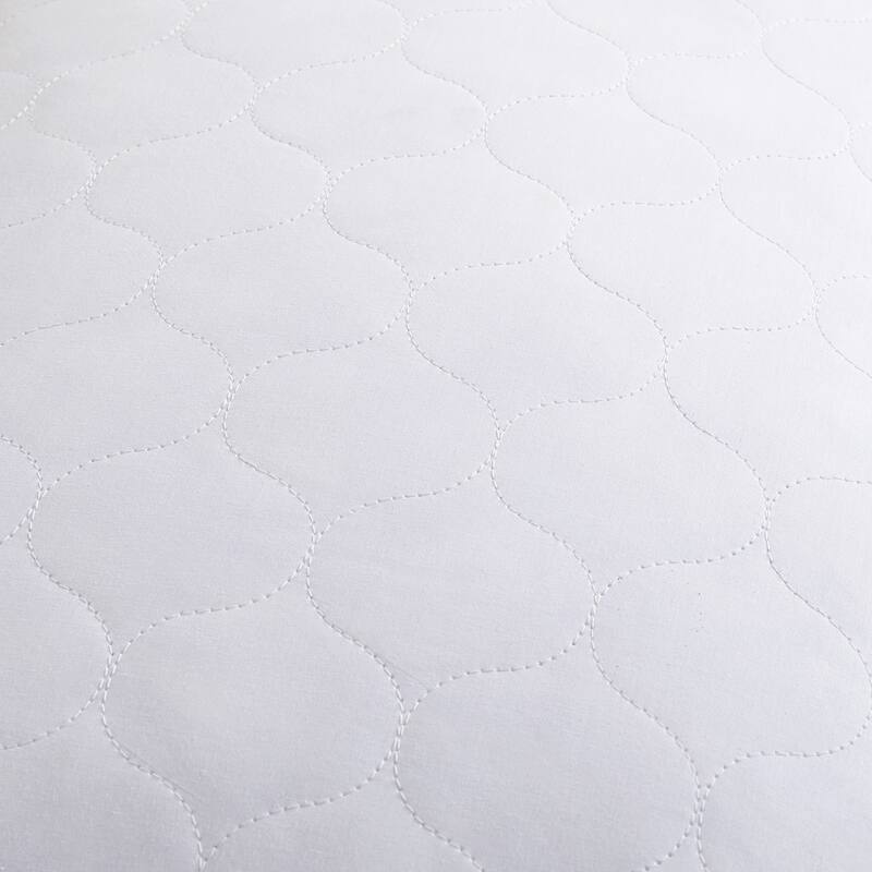Medium Goose Feather Down Pillow with Quilted Cotton Cover Set of 2 - White