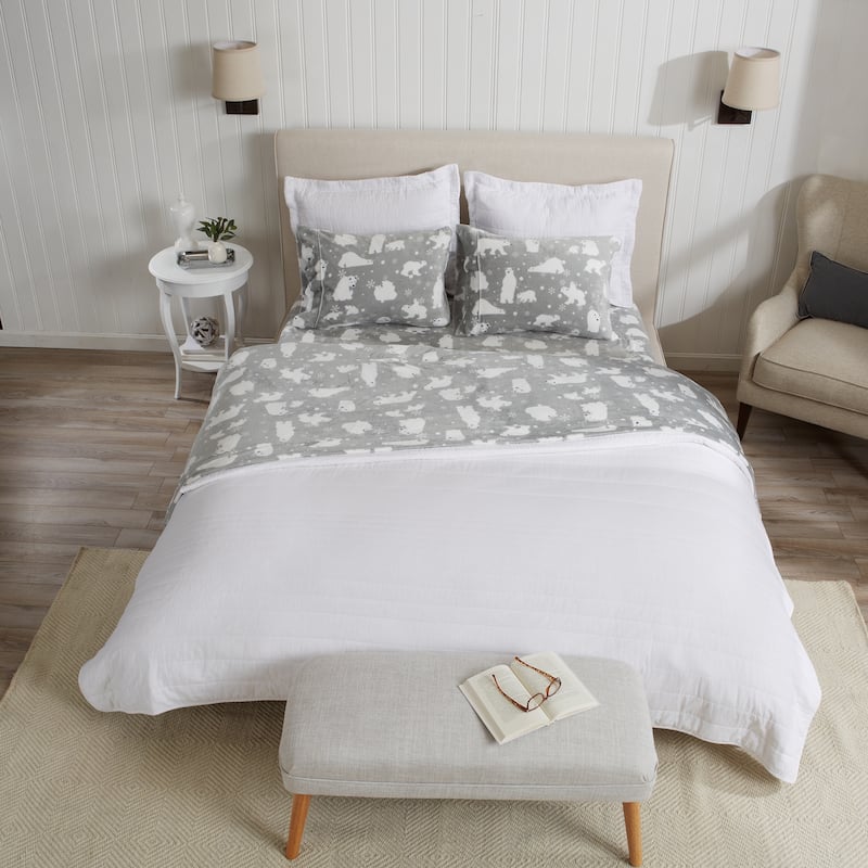 Rustic Lodge Velvet Plush 4-Piece Sheet Set