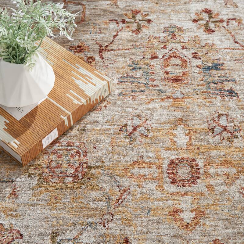 Nourison Petra Traditional Persian Medallion Border Area Rug