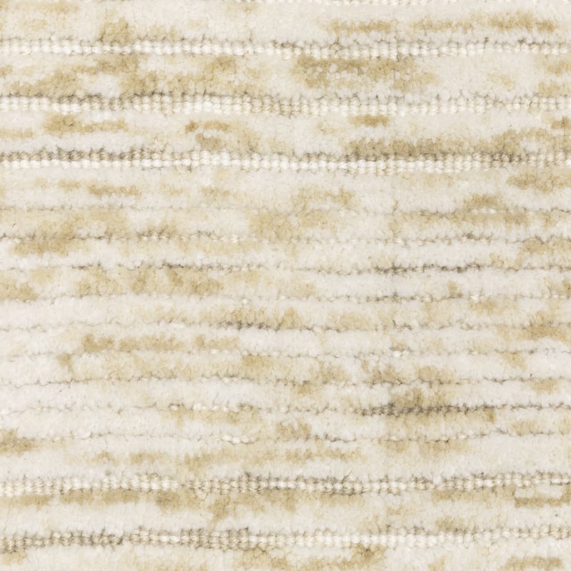 Thalia Scandinavian Textured Stripes Beige/ Ivory PET Yarn Area Rug