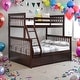 preview thumbnail 1 of 18, House Bed with Roof Design Twin/Twin House Bunk Bed With Shelves And Drawers,Sturdy Construction Loft Bed-Espresso