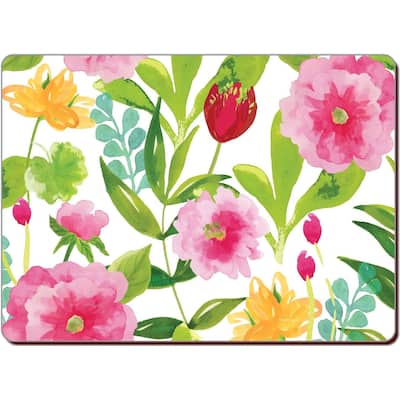 CounterArt Set of 2 Hardboard Placemats, Valentina Floral