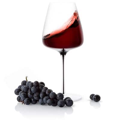 JoyJolt Black Swan Red Wine Glasses, 26.8 Oz Set of 2
