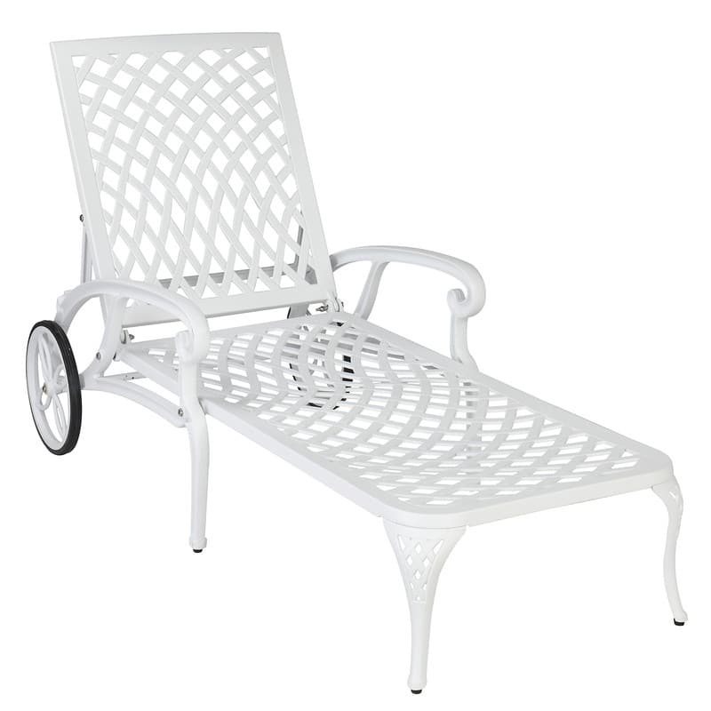 Outdoor Single Cast Aluminum Adjustable Chaise Lounge