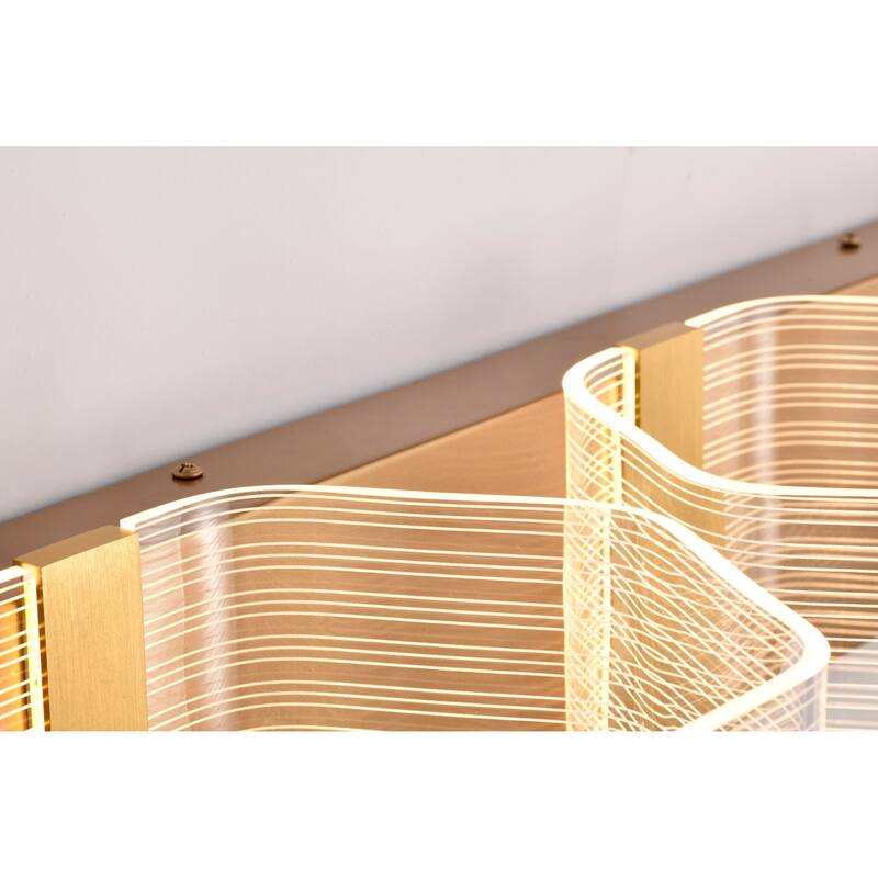 Kenzo LED 3 Light Vanity Vintage Brass Finish Light Guide Panel - Polished Anodized Bronze