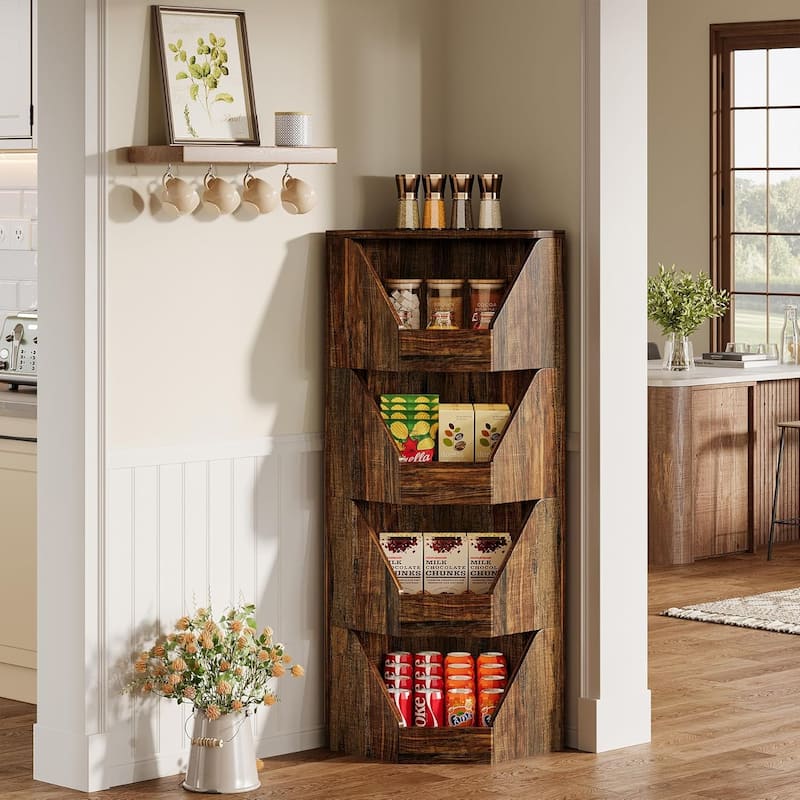 4-Tier Fruit and Vegetable Storage Rack for Kitchen Living Room