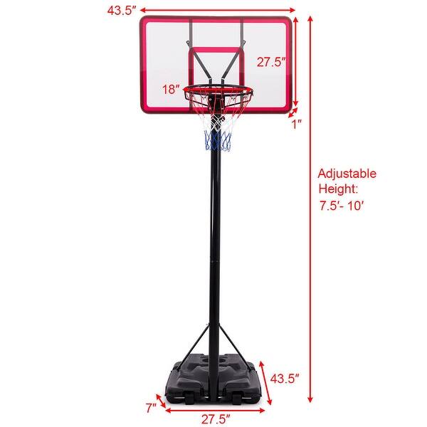 Shop Gymax 10 Height Adjustable Basketball System Hoop Stand
