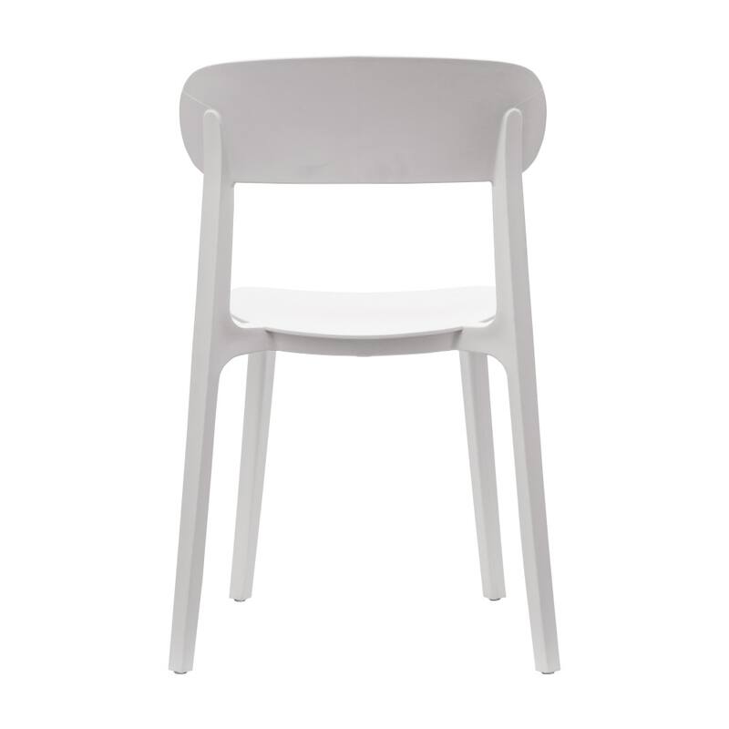 Commercial All-Weather Resin Stack Chair with Contoured Backrest-Set of 2 - 19"W x 19.5"D x 31"H