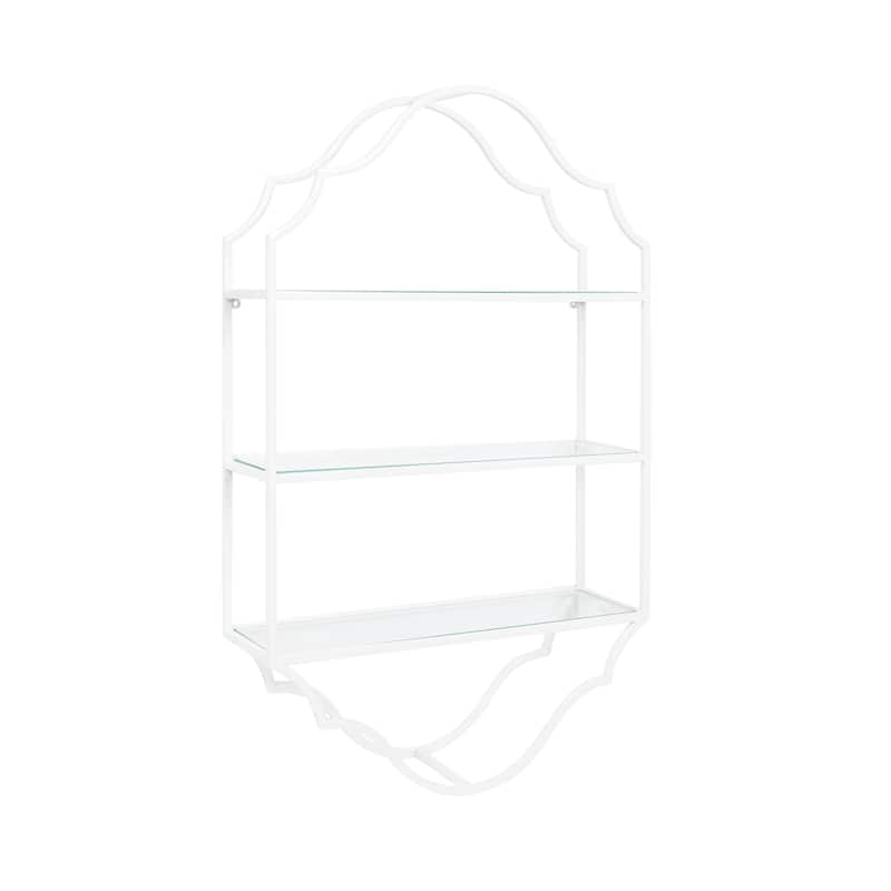 Kate and Laurel Leanna Tiered Wall Shelf - 20x6x32 - White