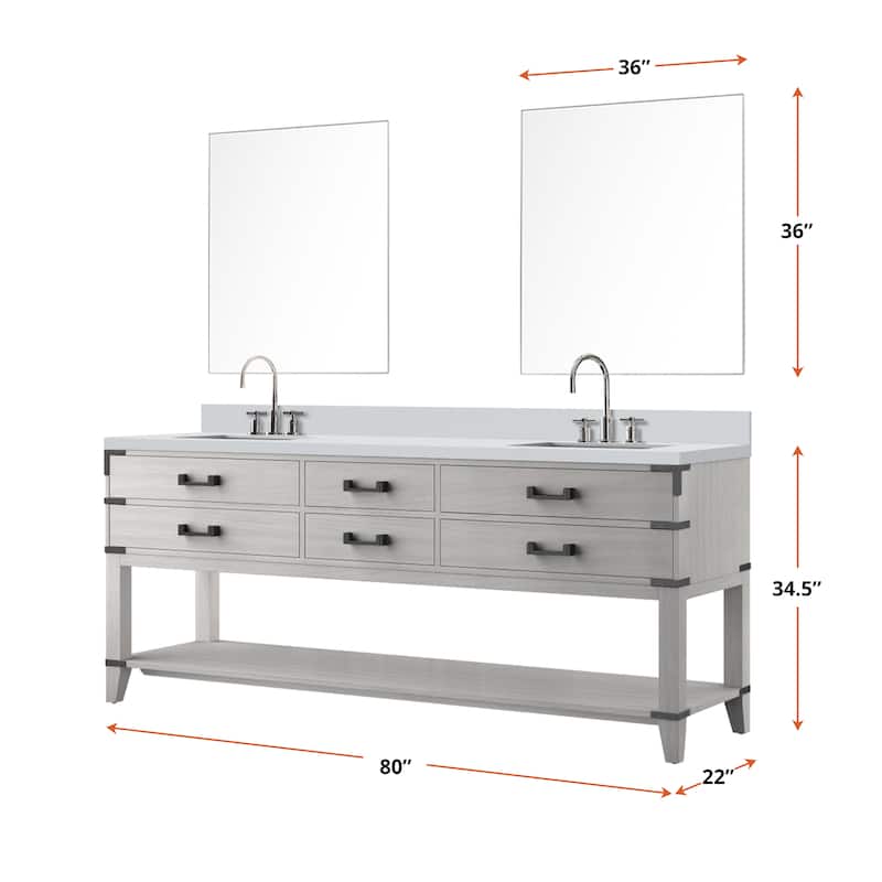 Norwalk Bath Vanity with Quartz Top, Sink, Mirror and Faucet
