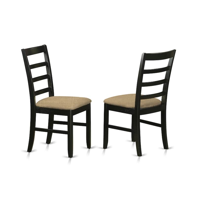 HomeStock 7-Piece Black and Cherry Finish Solid Wood Top Dining Table with 6 Chairs with Lattice Back