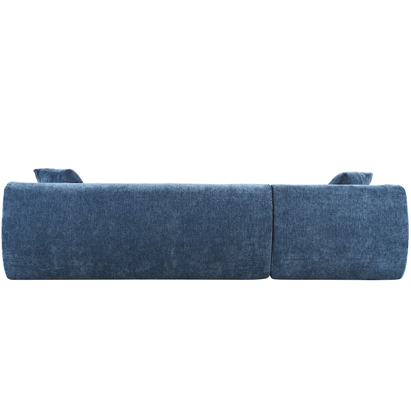 Chenille L-Shape Modular Sectional Sofa, 3 Seat Lounge Couch with 2 Pillows Corner Sofa Deep Seat Sofa for Living Room