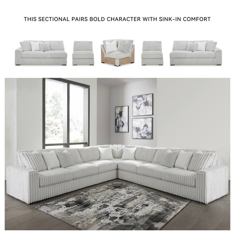Signature Design by Ashley Stupendous Gray 5-Piece Sectional - 172"W x 172"D x 41"H