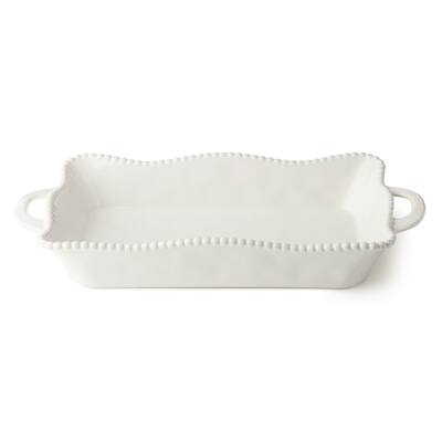 Certified International Perlette Cream Large Rectagular Baker 19" x 10"