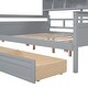 preview thumbnail 12 of 10, Full Size Daybed Platform Bed w/ 2 Storage Drawers and Headboard, Gray