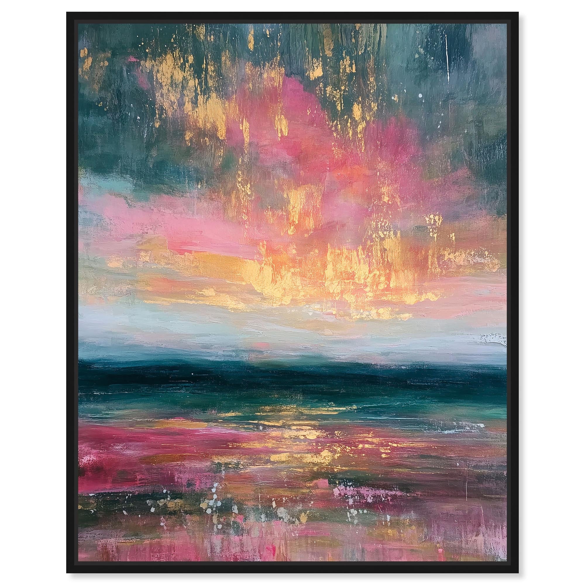 Glimmering Dusk I Wall Decor Framed Canvas Print by Art Remedy