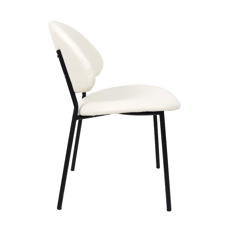 Manhattan Comfort Haven Vegan Leather Metal Side Chair - Set of 4