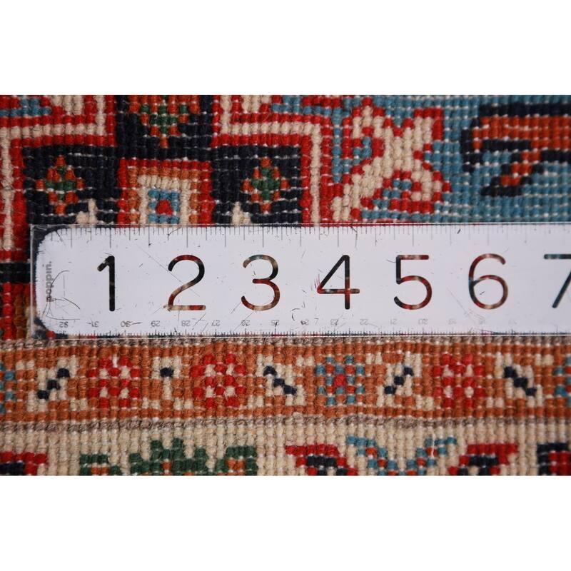 Blue Kazak Oriental Foyer Rug Hand-Knotted Wool Carpet - 2'0"x 3'0"