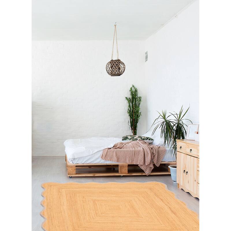 ECARPETGALLERY Flat-Weave Palas Denizli Tan Jute Kilim - 8'0 x 8'0