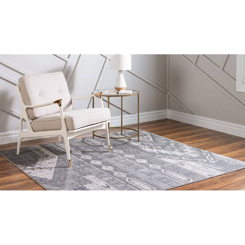 Transitional Wedo Collection Area Rug - 8' Square - Gray