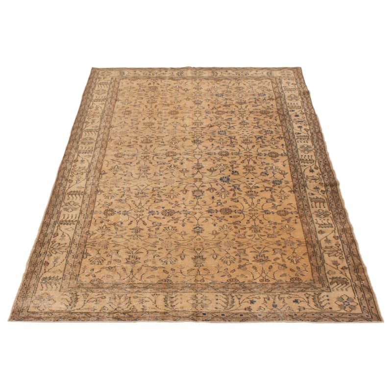 ECARPETGALLERY Hand-knotted Melis Vintage Beige Wool Rug - 5'7 x 9'0