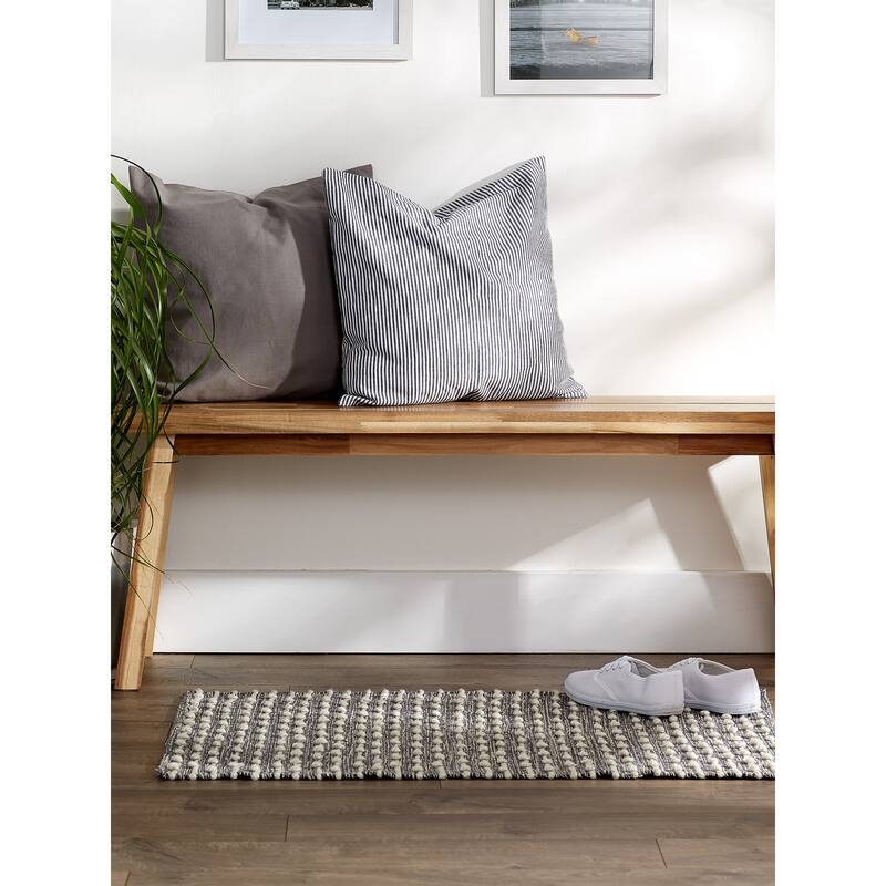 DII Mineral Gray Recycled Cotton Loop Rug - Big