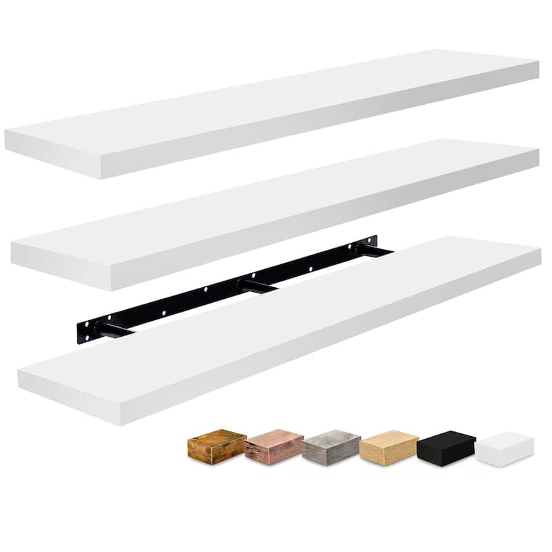 Sorbus Floating Shelves for Wall - 55 Inch Extra-Long Bathroom Shelves- Mounted Floating Shelf with Hidden Brackets (3 Pack)