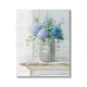 preview thumbnail 1 of 15, Stupell Blue Hydrangea Bouquet Country Milk Tin Floral Painting Canvas Wall Art 30 x 40