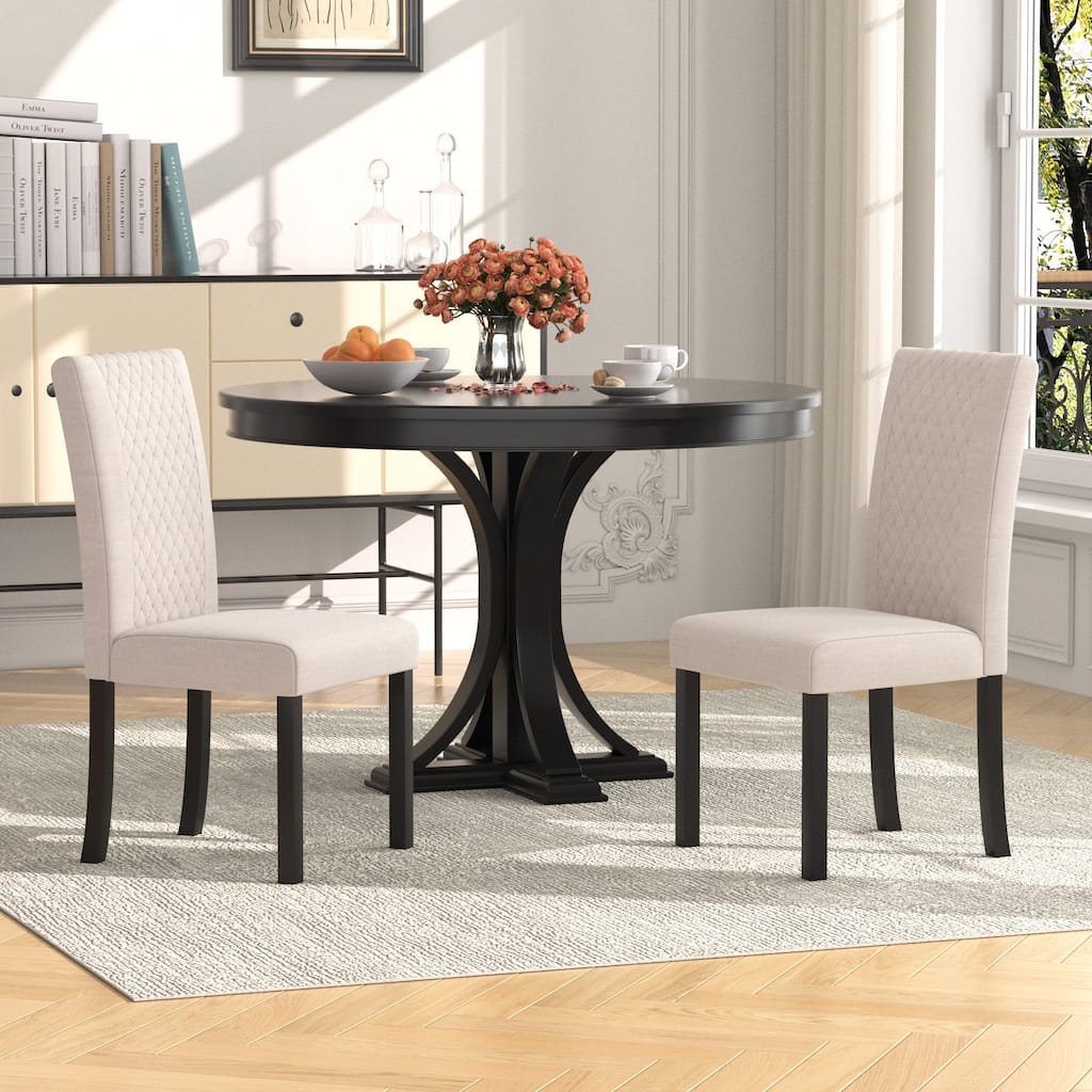 VECELO Upholstered Dining Chairs Set of 2/4/6 Parson Classic Upholstered Dining Chair Modern Parson Chairs