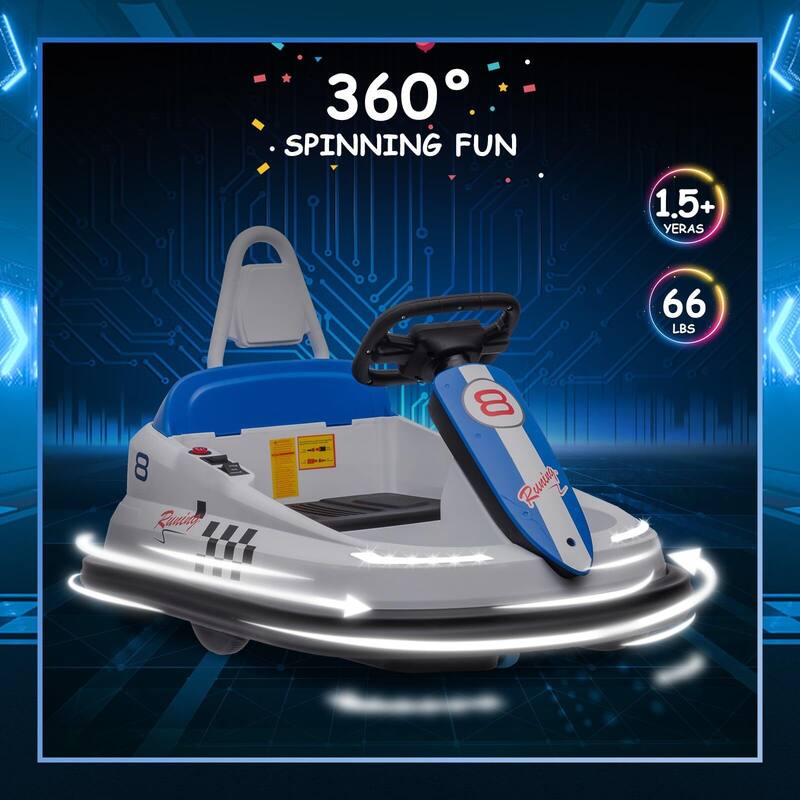 6V Kids Ride on Bumper Car Electric Ride On Toys for Toddlers 360 Degree Spin