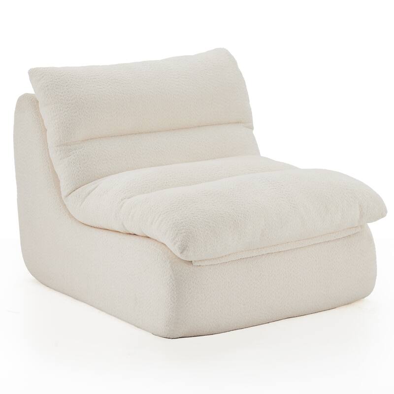 Upholstered Accent Sofa, Modern Armchair with Soft Cushioned Seat, Stylish Sofa for Living Room, Bedroom, or Office - Beige