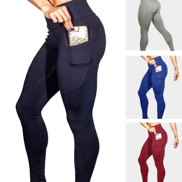 Women's Workout Running Leggings Yoga Pants With Side Pockets. Opens flyout.