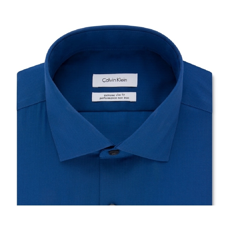 Calvin Klein Mens Extra Slim Dress Shirts Calvin Klein Men's Steel