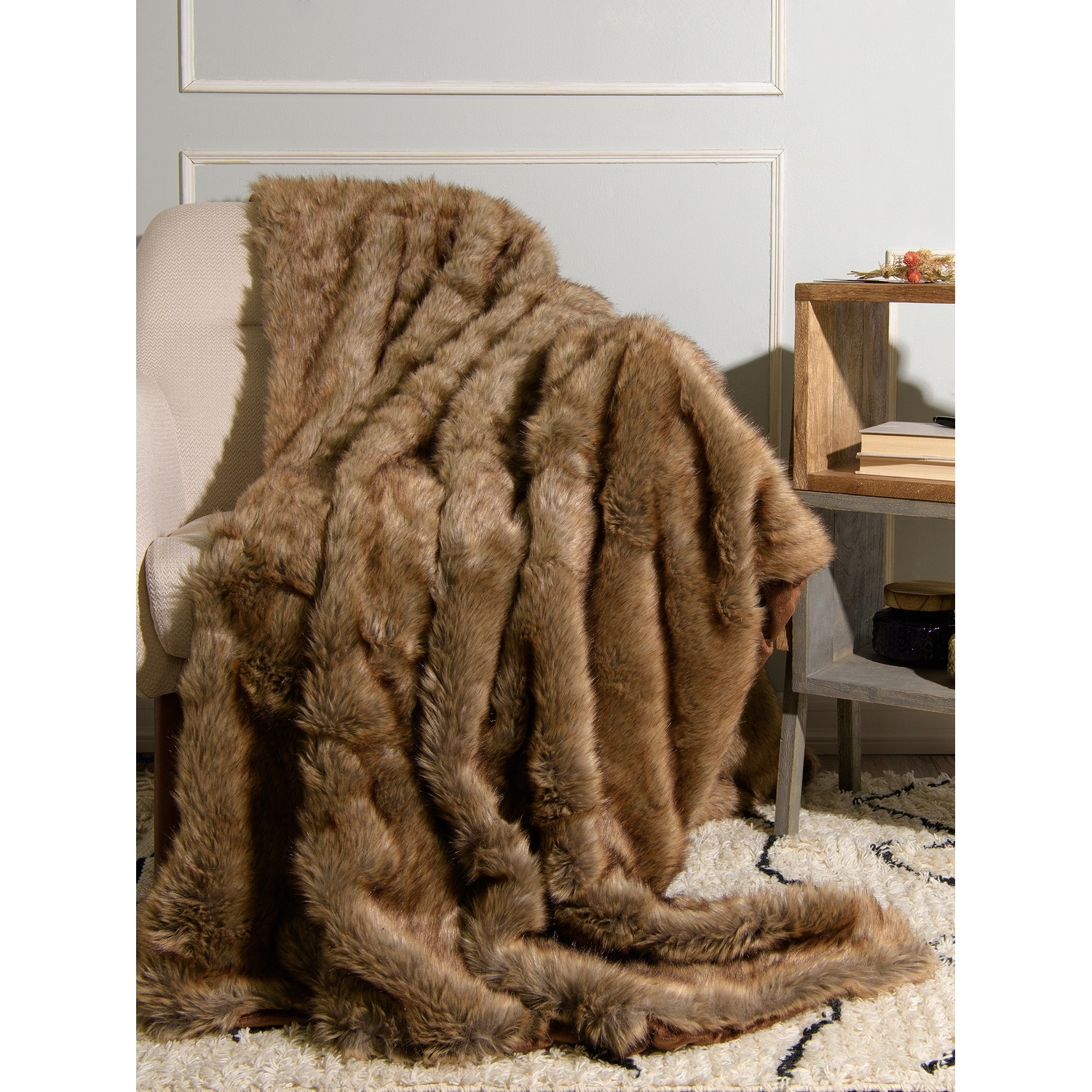 Aurora Home Oversized Faux Fur Autumn SableThrow Bed Bath Beyond 4129287