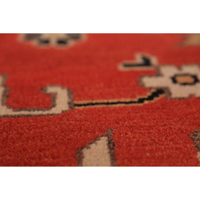 All-Over Orange Oushak Oriental Large Area Rug Handmade Wool Carpet - 11'10" x 14'7"