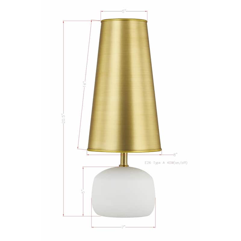 Geraldine 21" Table Lamp with Paper Shade, White (Set of 2)