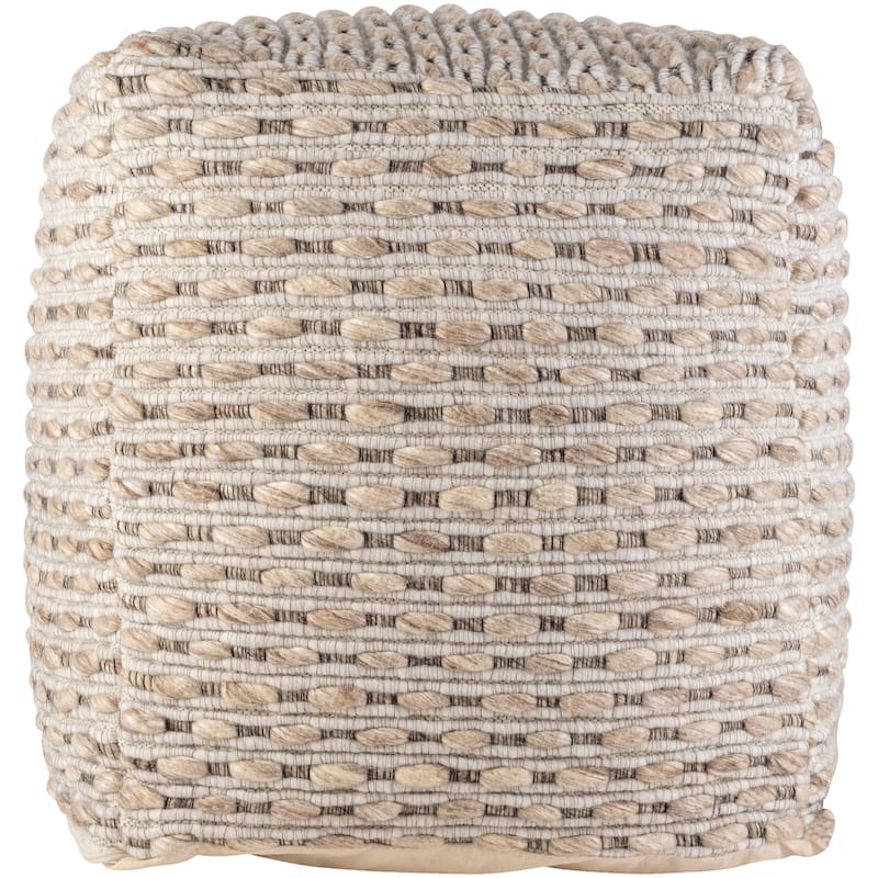 Artistic Weavers Belknap Textured Wool Global 18-inch Pouf